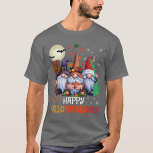 Happy Hallothanksmas Gnomes Lover Halloween Merry T-Shirt