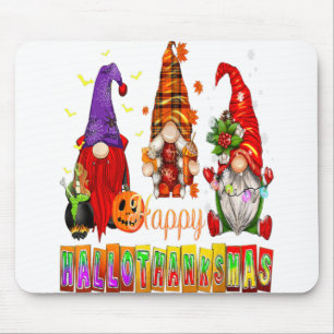 Happy Hallothanksmas Gnomes Lover Halloween Thanks Mouse Mat
