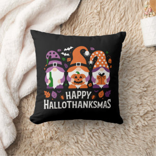 Happy Hallothanksmas Gnomes Lover Merry Christmas Cushion