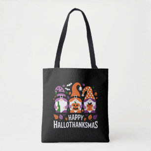 Happy Hallothanksmas Gnomes Lover Merry Christmas Tote Bag