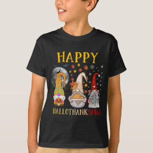 Happy Hallothanksmas Halloween Christmas Thanksgiv T-Shirt