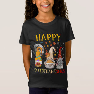 Happy Hallothanksmas Halloween Christmas Thanksgiv T-Shirt
