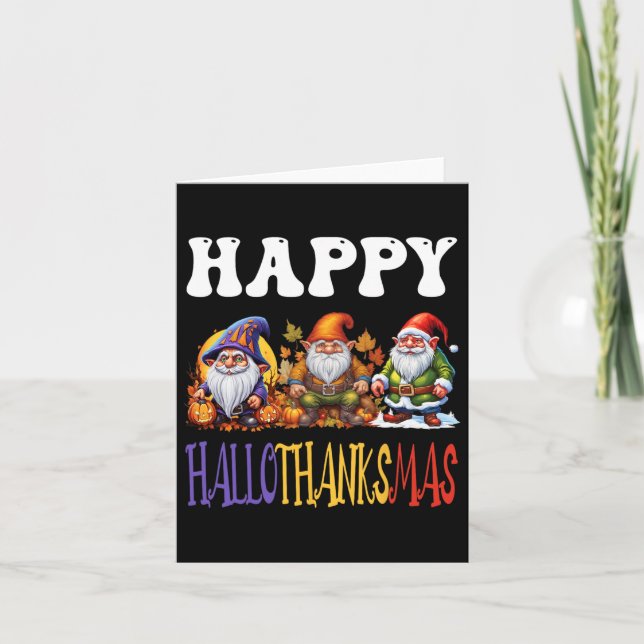 Happy Hallothanksmas Halloween Thanksgiving Christ Card (Front)