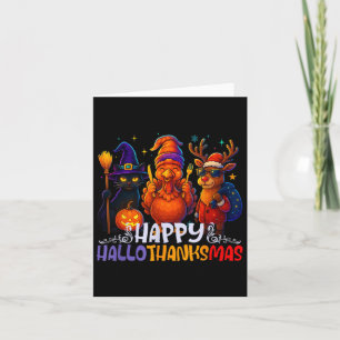 Happy Hallothanksmas Halloween Thanksgiving Christ Card