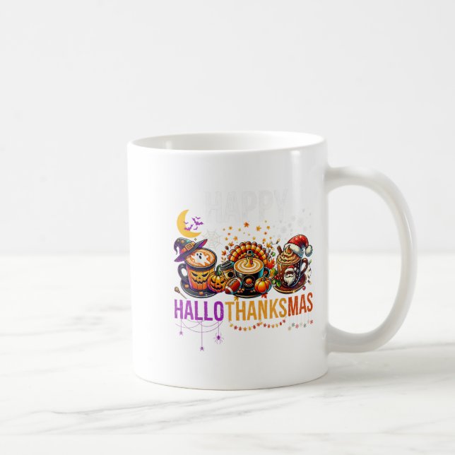 Happy Hallothanksmas Halloween Thanksgiving Christ Coffee Mug (Right)