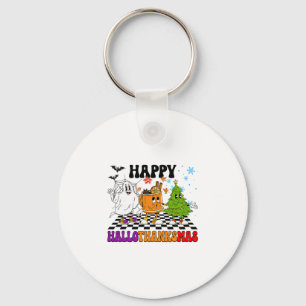 Happy Hallothanksmas Halloween Thanksgiving Christ Key Ring