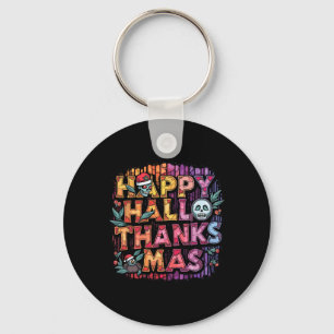 Happy Hallothanksmas Halloween Thanksgiving Christ Key Ring
