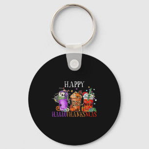Happy Hallothanksmas Halloween Thanksgiving Christ Key Ring