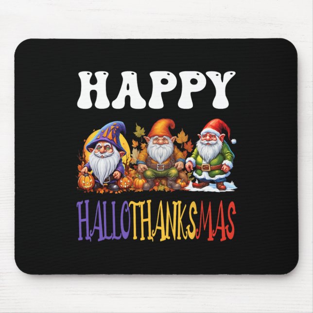 Happy Hallothanksmas Halloween Thanksgiving Christ Mouse Mat (Front)