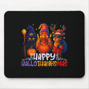 Happy Hallothanksmas Halloween Thanksgiving Christ Mouse Mat