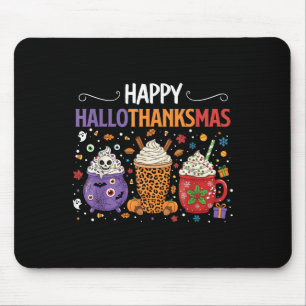 Happy Hallothanksmas Halloween Thanksgiving Christ Mouse Mat