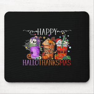 Happy Hallothanksmas Halloween Thanksgiving Christ Mouse Mat