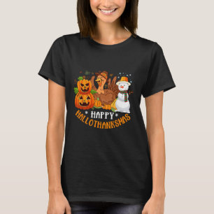 Happy Hallothanksmas Halloween Thanksgiving Christ T-Shirt