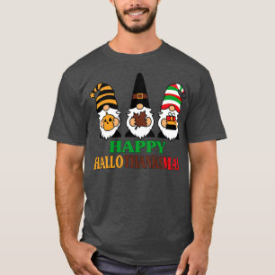 happy hallothanksmas halloween thanksgiving christ T-Shirt