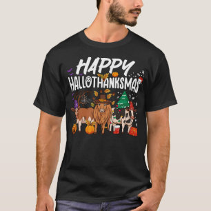 Happy HalloThanksMas Halloween Thanksgiving Christ T-Shirt