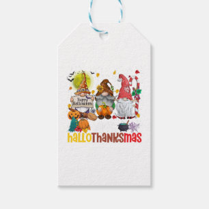 Happy Hallothanksmas Halloween Thanksgiving Gift Tags