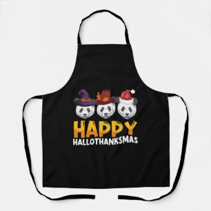 Happy Hallothanksmas Halloween Thanksgiving Merry Apron