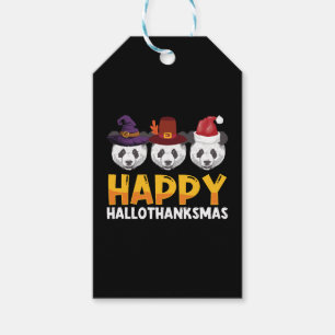 Happy Hallothanksmas Halloween Thanksgiving Merry Gift Tags