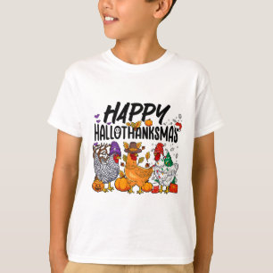 Happy Hallothanksmas Halloween Thanksgiving Xmas C T-Shirt