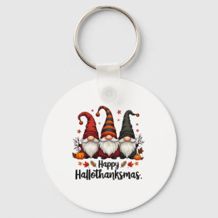 Happy Hallothanksmas Halloween Xmas Gnomes  Key Ring