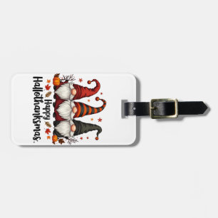 Happy Hallothanksmas Halloween Xmas Gnomes Luggage Tag