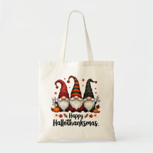 Happy Hallothanksmas Halloween Xmas Gnomes  Tote Bag