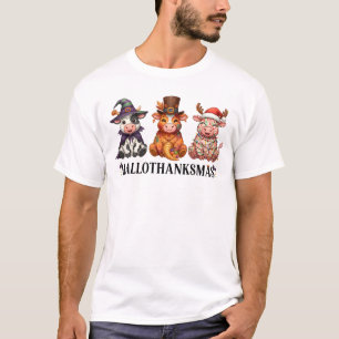 Happy Hallothanksmas Highland Cow T-Shirt