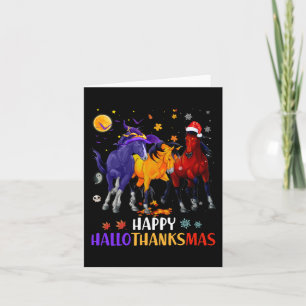 Happy Hallothanksmas Horse Halloween Thanksgiving  Card