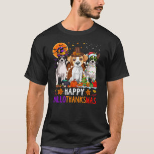 Happy Hallothanksmas Jack Russell Terrier Dog Hall T-Shirt