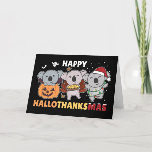 Happy Hallothanksmas Koalas Christmas Koala Holida Holiday Card