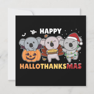 Happy Hallothanksmas Koalas Christmas Koala Invita Invitation