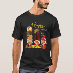 Happy Hallothanksmas Merry Christmas Gnomes Lover T-Shirt