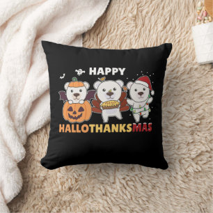 Happy Hallothanksma's Polar Bear Christmas Polar Cushion