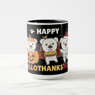 Happy Hallothanksma's Polar Bear Christmas Polar Mug