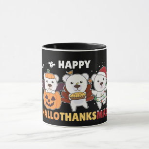 Happy Hallothanksma's Polar Bear Christmas Polar Mug