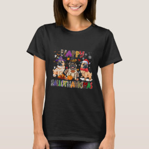 Happy Hallothanksmas Pug Dog Lover Halloween Chris T-Shirt
