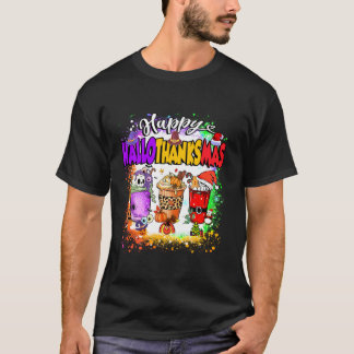 Happy Hallothanksmas Pumpkin Spice Latte Halloween T-Shirt