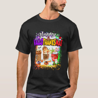 Happy Hallothanksmas Pumpkin Spice Latte Halloween T-Shirt