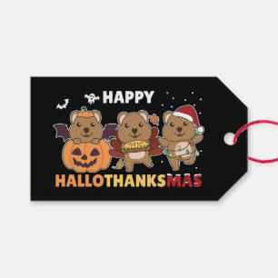 Happy Hallothanksmas Quokkas Christmas Quokka Gift Tags