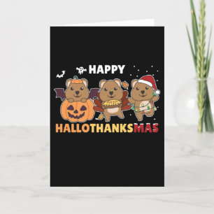 Happy Hallothanksmas Quokkas Christmas Quokka Holiday Card