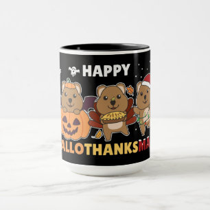 Happy Hallothanksmas Quokkas Christmas Quokka Mug