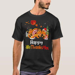 Happy Hallothanksmas Santa Witch Bearded Dragon Ha T-Shirt