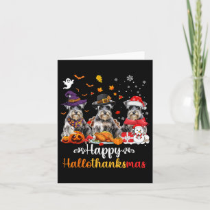 Happy Hallothanksmas Schnauzer Dog Halloween Chris Card
