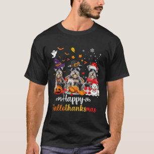 Happy Hallothanksmas Schnauzer Dog Halloween Chris T-Shirt