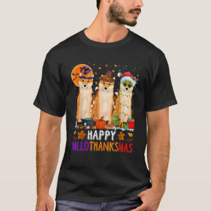Happy Hallothanksmas Shiba Inu Dog Halloween Chris T-Shirt