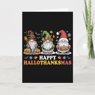 Happy Hallothanksmas Shirt Halloween Thanksgiving Card