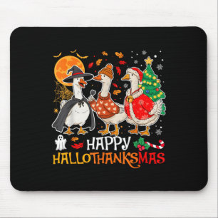 Happy Hallothanksmas Silly Goose Halloween Thanksg Mouse Mat