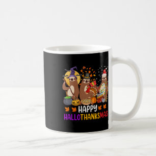 Happy Hallothanksmas Sloth Halloween Christmas Fal Coffee Mug