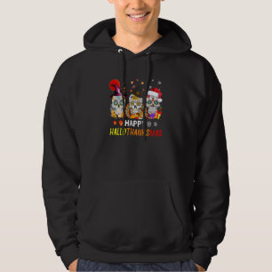 Happy Hallothanksmas Sugar Skull Halloween Thanksg Hoodie