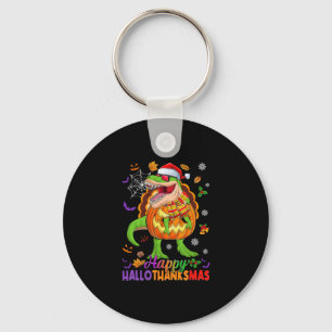 Happy Hallothanksmas T Rex Halloween Thanksgiving  Key Ring